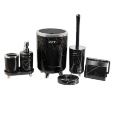 ست سرویس بهداشتی 6 پارچه مدل ماهور سری ماربل طرح سیلور