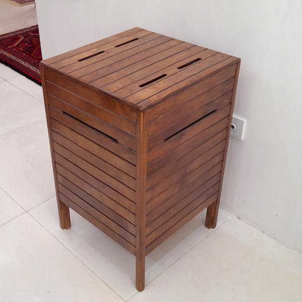 سبد رخت چرک مدل باکس چوبی 40 ضد رطوبت