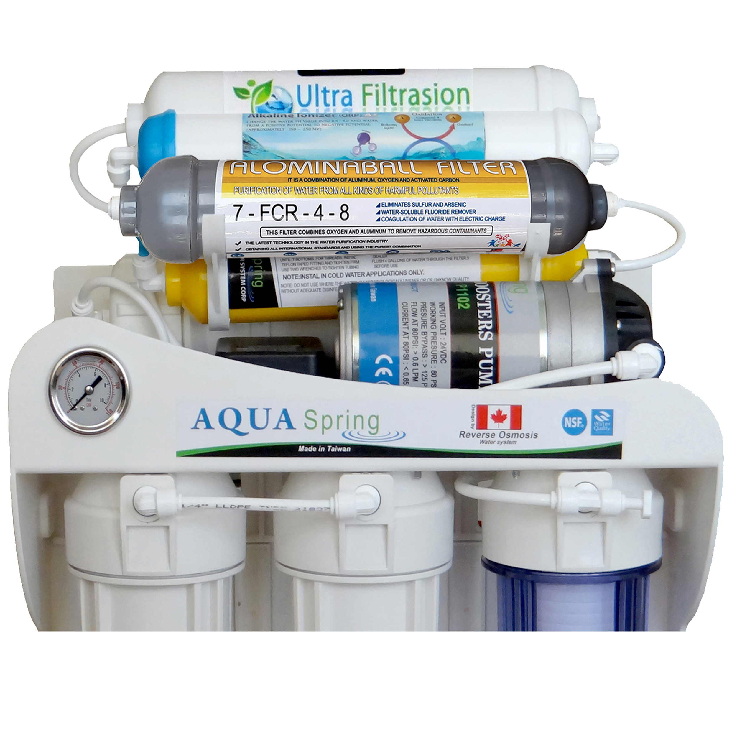 دستگاه تصفیه کننده آب آکوآ اسپرینگ مدل RO-SF5660  به همراه فیلتر تصفیه آب کد 01 مجموعه 4 عددی