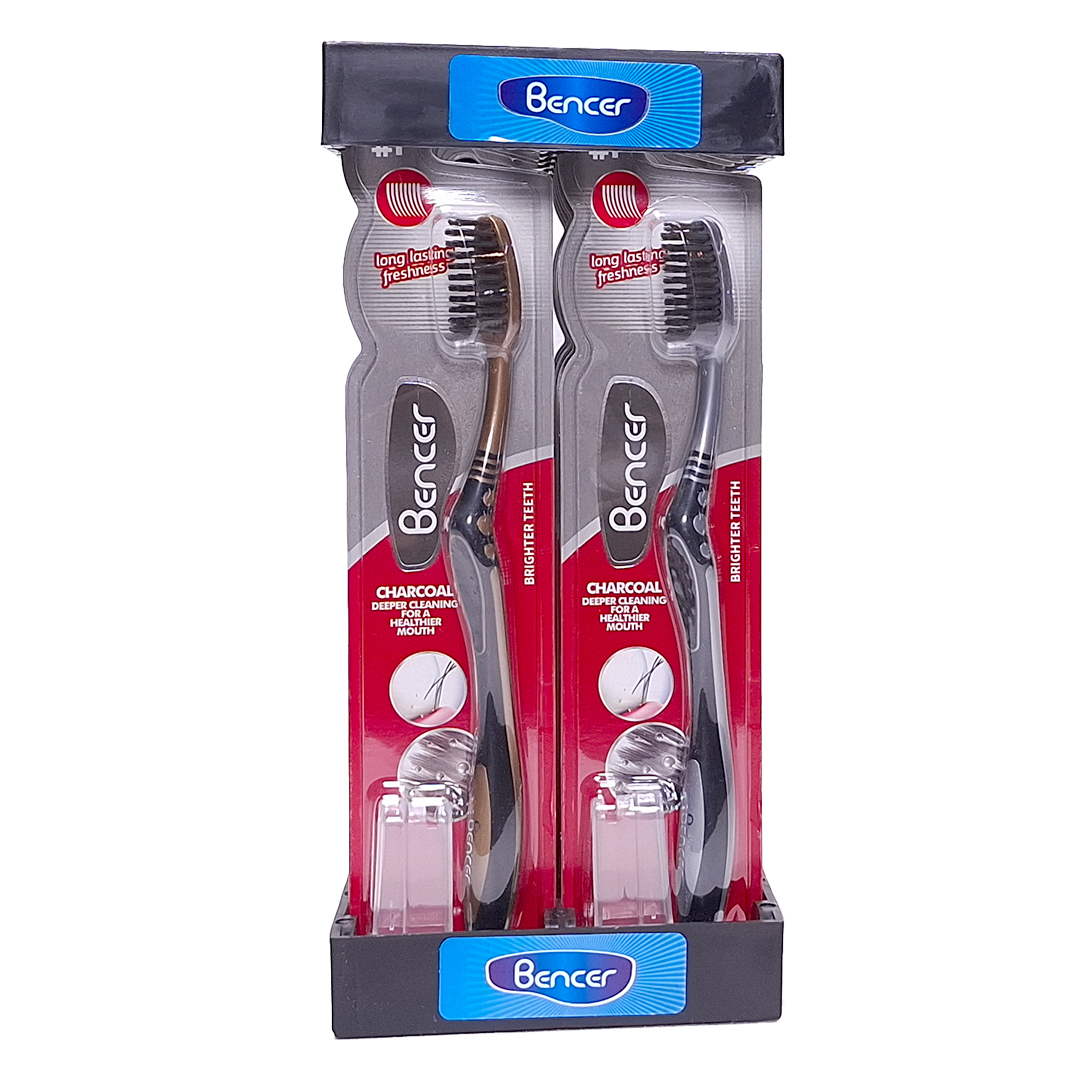 مسواک بنسر مدل پروفشنال ذغالی با برس متوسط بسته 12 عددی