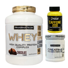 پروتئین وی فارماتک – 1818 گرم به همراه کراتین فارماتک – 250 گرم به همراه کافئین فارماتک – بسته 60 عددی