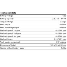 آچار ضربه ای فلکس مدل IW 1/2" 400 18.0-EC 5.0/Set