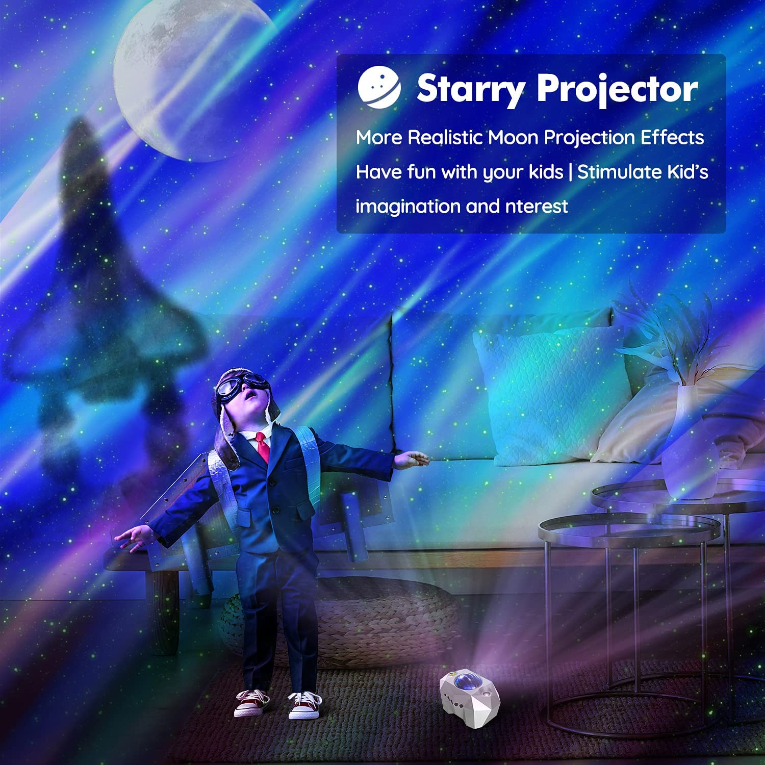 رقص نور مدل Aurora Star Galaxy Projector