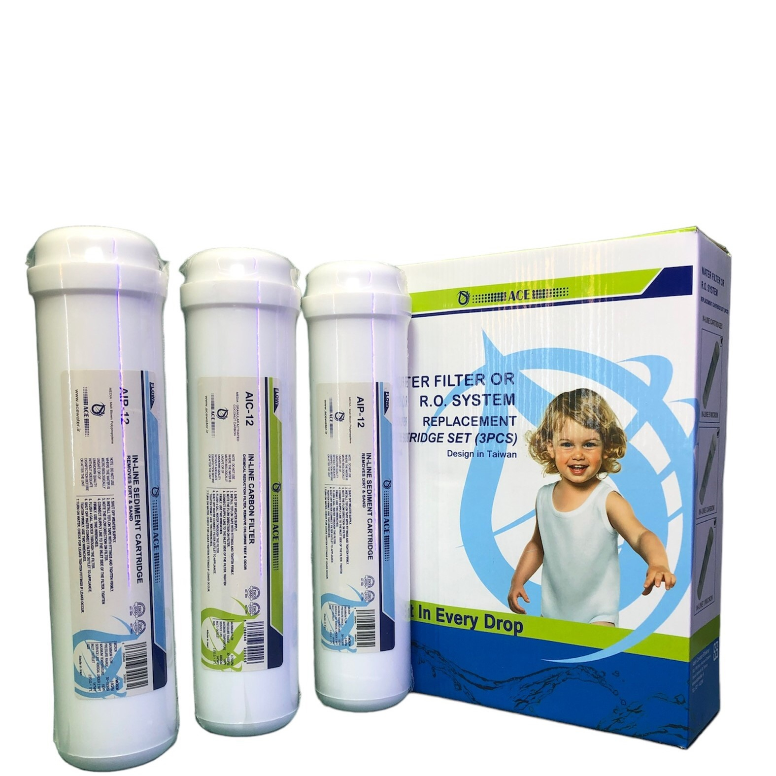 فیلتر دستگاه تصفیه آب آتیه کاوش افتخار مدل اینلاین بسته 3 عددی