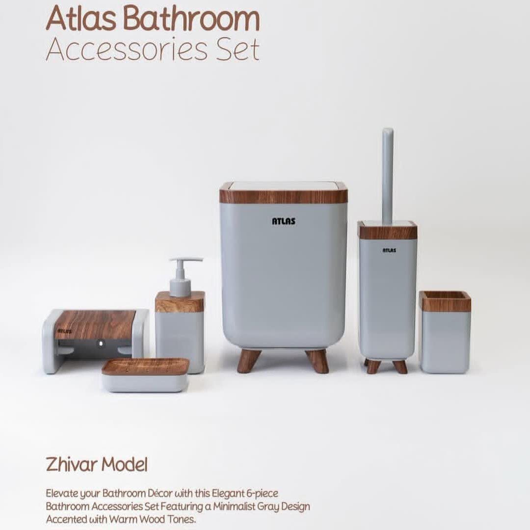 ست سرویس بهداشتی 6 تکه اطلس مدل ژیوار