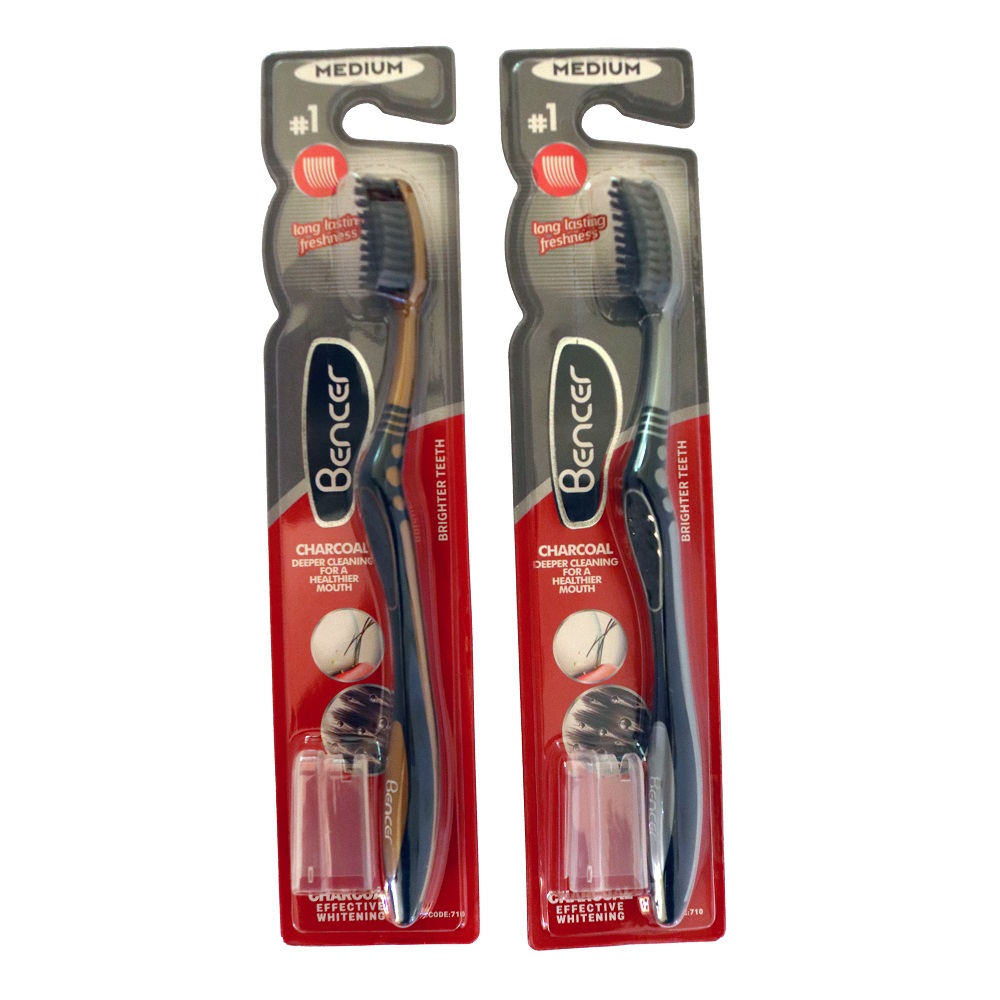 مسواک بنسر مدل پروفشنال ذغالی با برس متوسط بسته 36 عددی