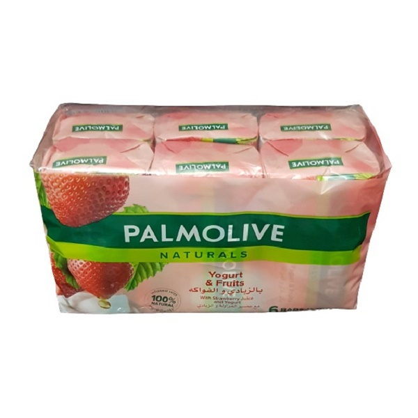 صابون شستشو پالمولیو مدل توت فرنگی و ماست وزن 170 گرم بسته 6 عددی