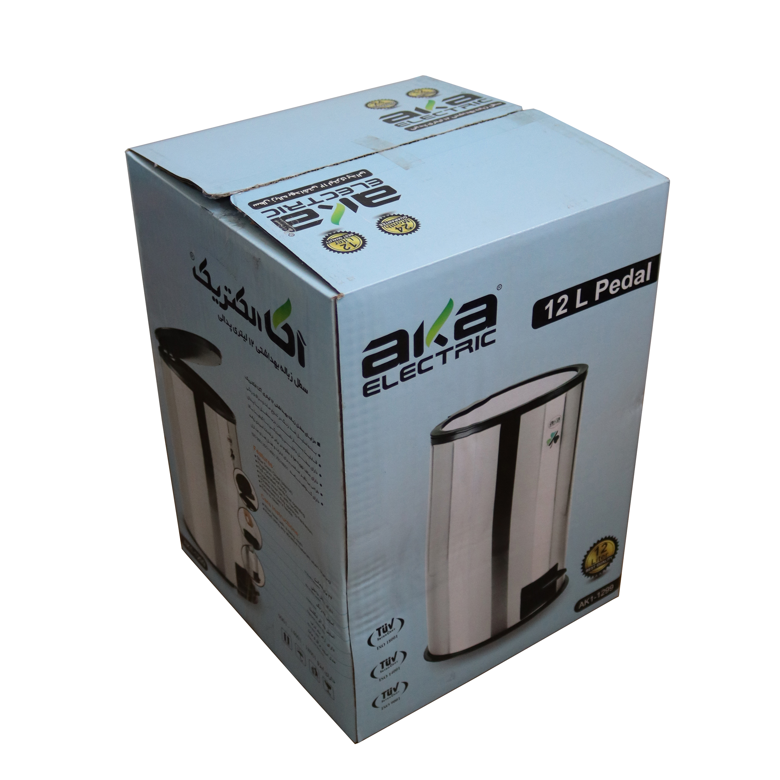 سطل زباله پدالی آکا الکتریک مدل آینه ای کد YP-ARAM BAND-012L