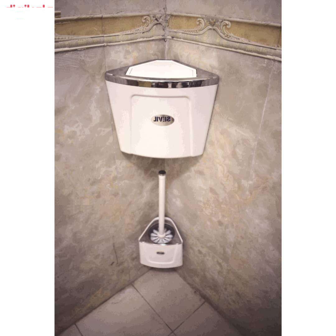 ست سطل زباله و فرچه مدل دیواری سویل کد 112