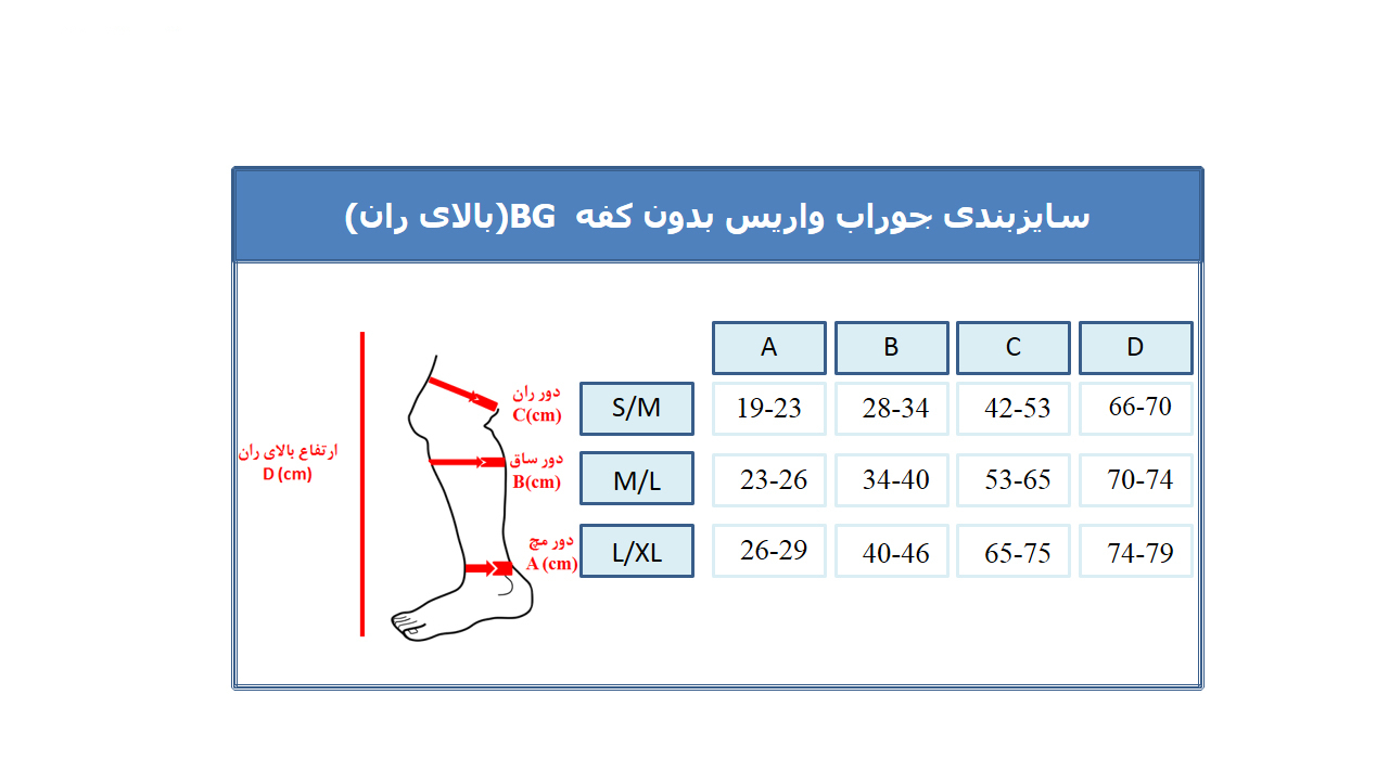 جوراب واریس ورنا مدل سیلیکونی BG