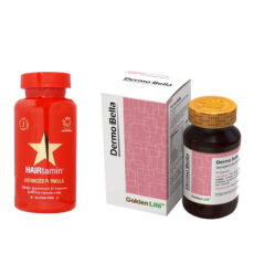 مکمل هیرتامین کپسول 30 عددی بسته + کپسول درموبلا گلدن لایف 60 عددی