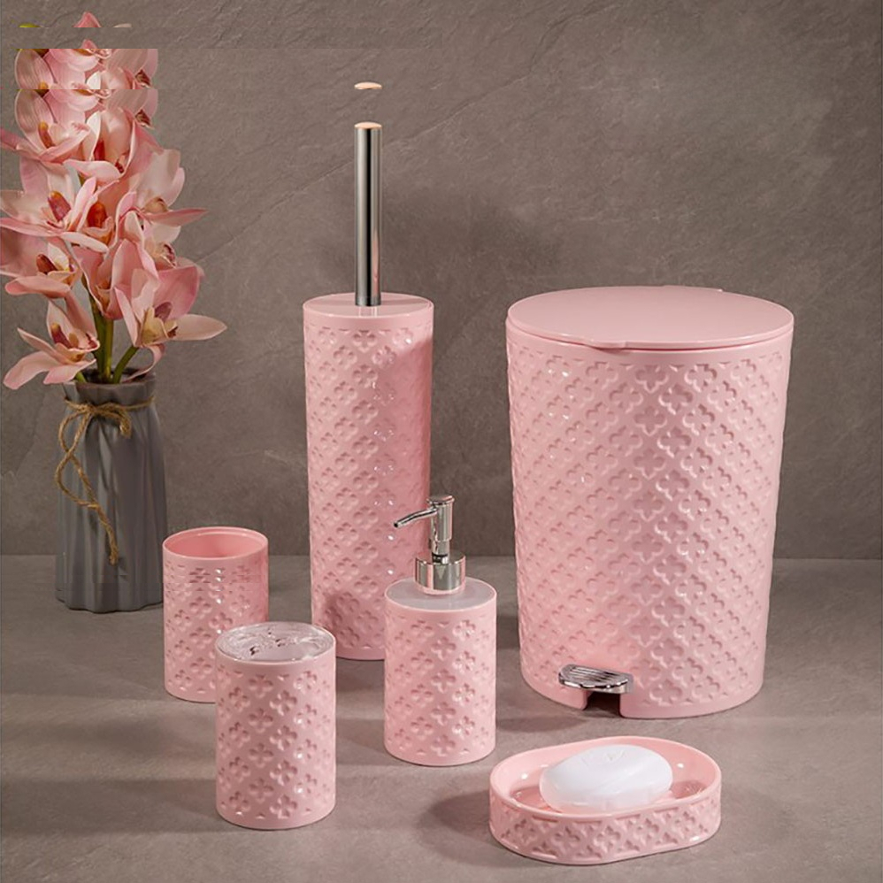 ست سرویس بهداشتی 6 پارچه لیمون طرح گل و جور