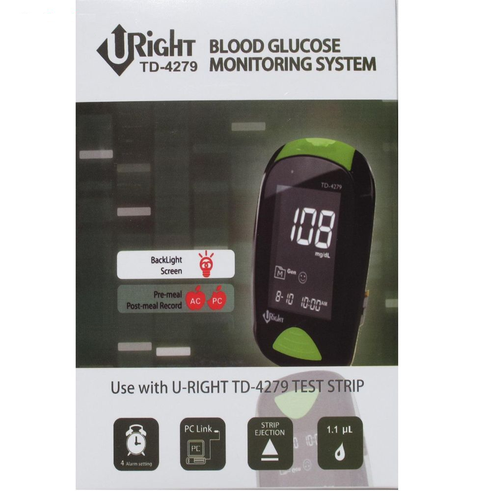 دستگاه تست قند خون یو رایت مدل TD-4279 به همراه 10عدد نوار