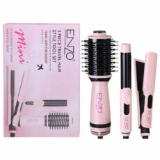 سشوار برس‌دار حالت‌دهنده 1000 وات انزو پروفیشینال مدل EN-3316 3in1 به همراه اتو مو و فر کننده مو