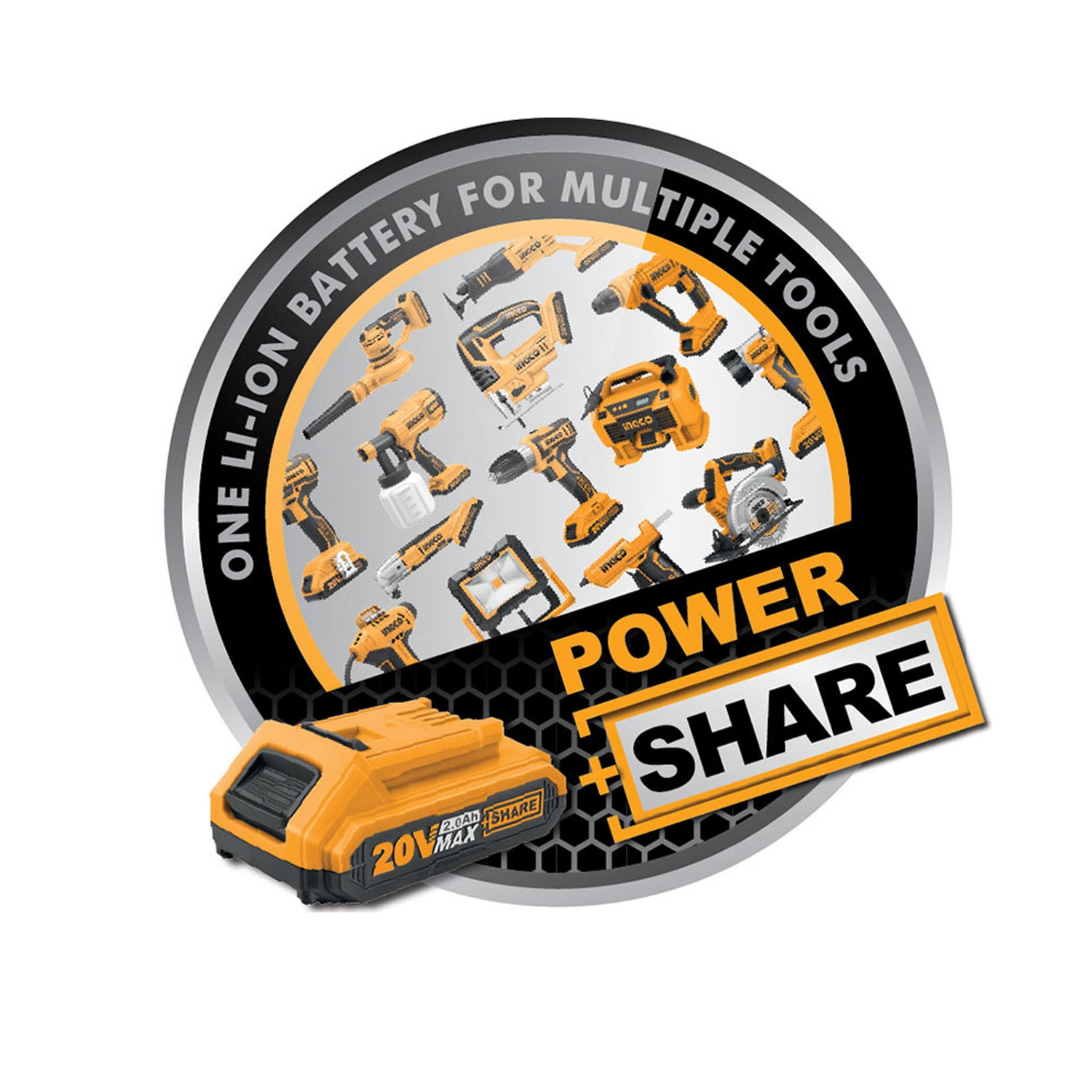 شارژر باتری 20 ولت 2 آمپر اینکو مدل FCLI-2001-20v-2.0Ah