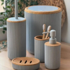 ست سرویس بهداشتی 5 پارچه امپرلند مدل کریز طرح چوب کد TP9356