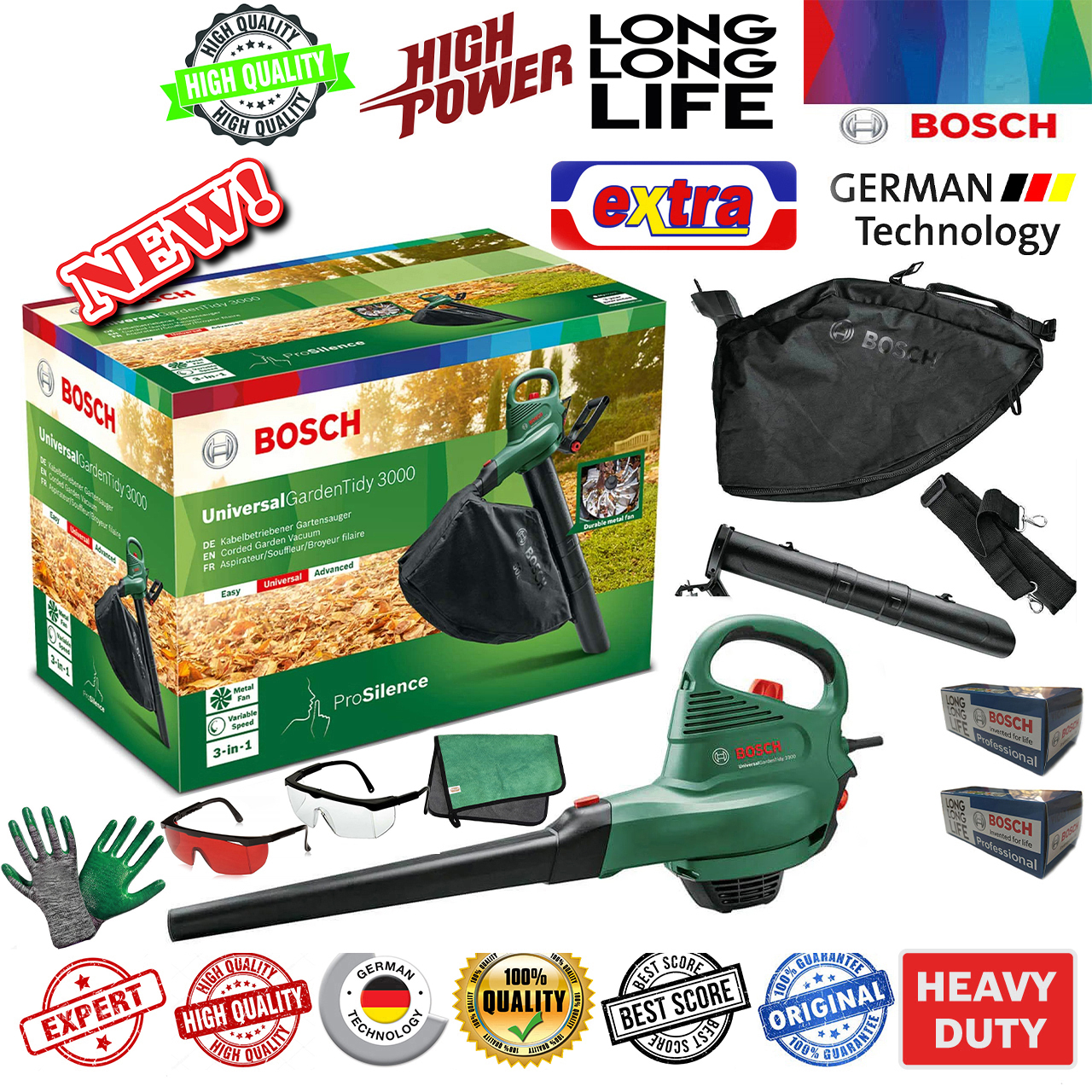 دستگاه دمنده و مکنده بوش مدل UNIVERSAL 3000 مجموعه 6 عددی