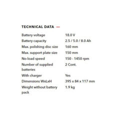 دستگاه پولیش شارژی فلکس مدل PE 150 18.0-EC/5.0 Set