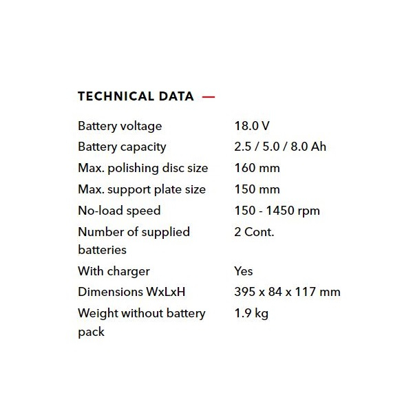 دستگاه پولیش شارژی فلکس مدل PE 150 18.0-EC/5.0 Set