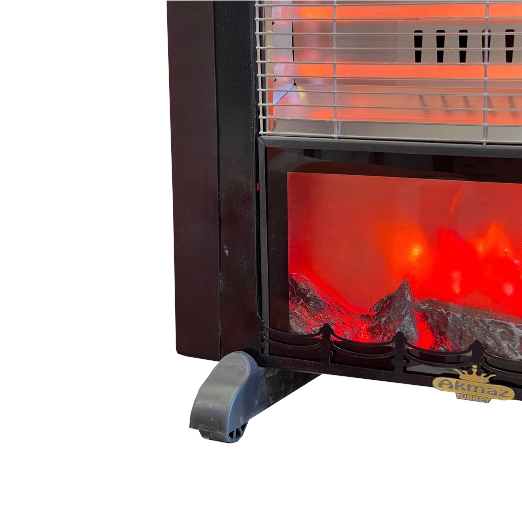 بخاری برقی آکماز مدل شومینه ای فن دار