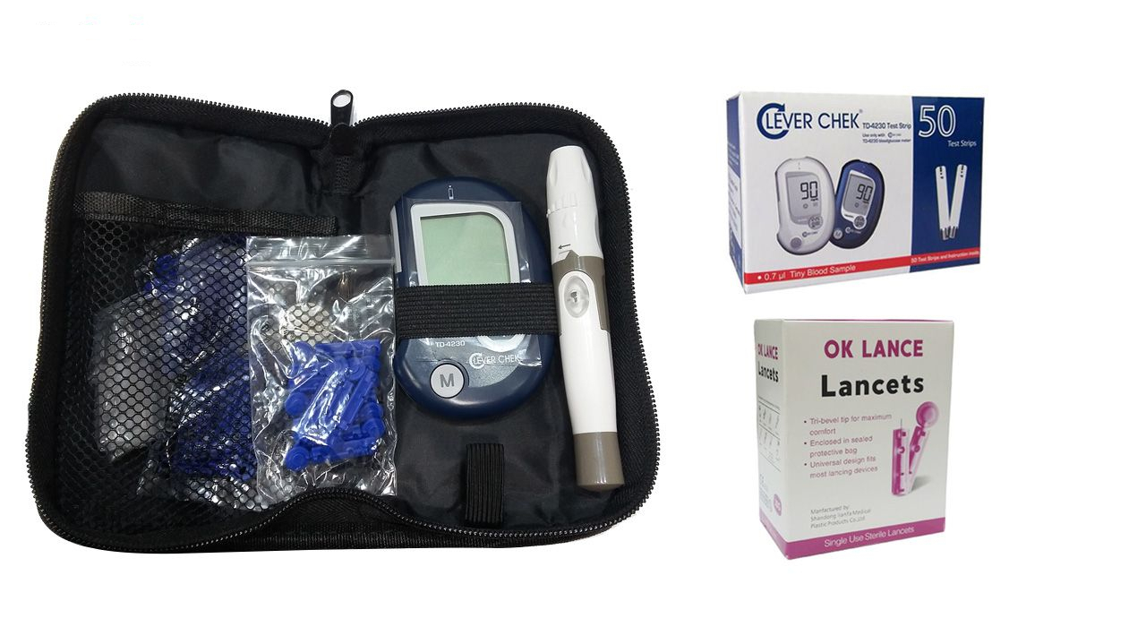 دستگاه تست قندخون کلور چک مدل TD-4230 به همراه یک بسته نوار تست و سوزن