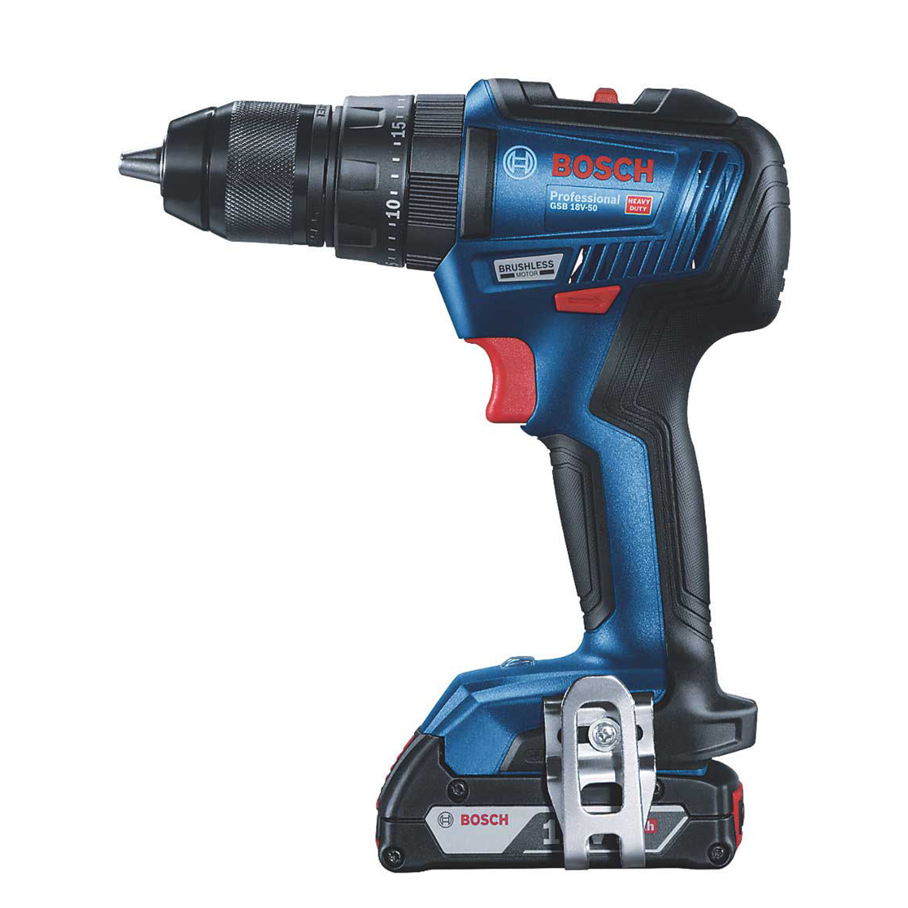 پیچ گوشتی شارژی چکشی بوش مدل فوق حرفه ای GSB 18V-50 Brushless + Extra
