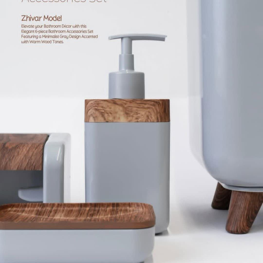 ست سرویس بهداشتی 6 تکه اطلس مدل ژیوار