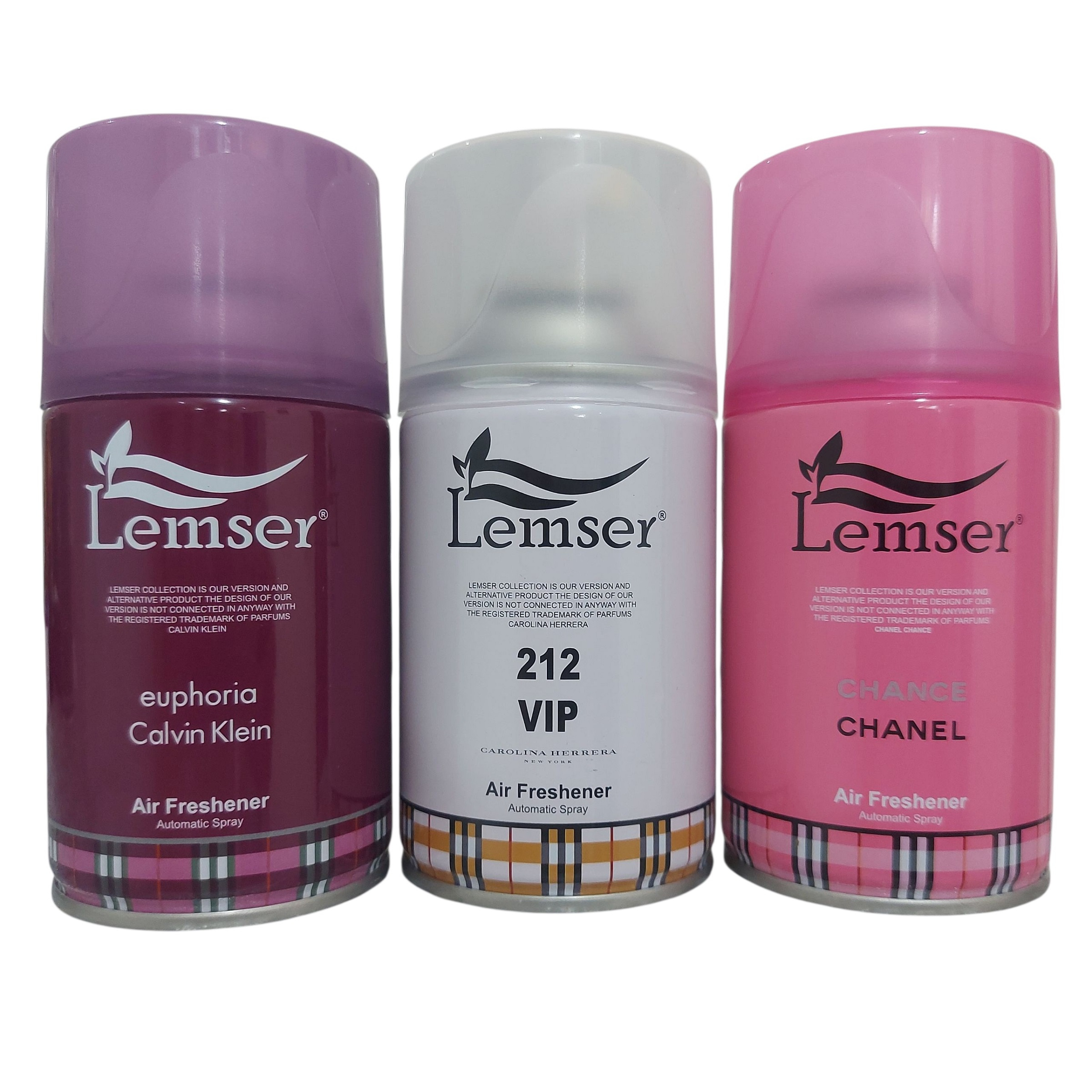 اسپری خوشبو کننده هوا لمسر مدل A01 رایحه ایفوریا رایحه 212 و رایحه چنل چنس حجم 250 میلی لیتر مجموعه ۳ عددی
