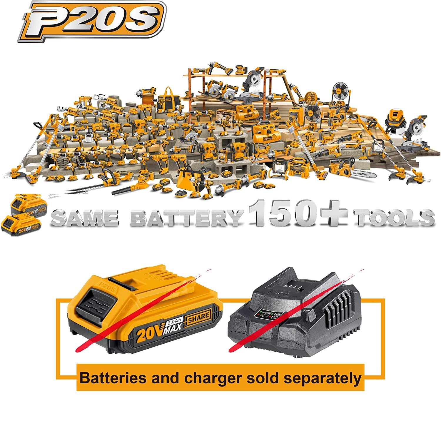 شارژر باتری 20 ولت 2 آمپر اینکو مدل FCLI-2001-20v-2.0Ah