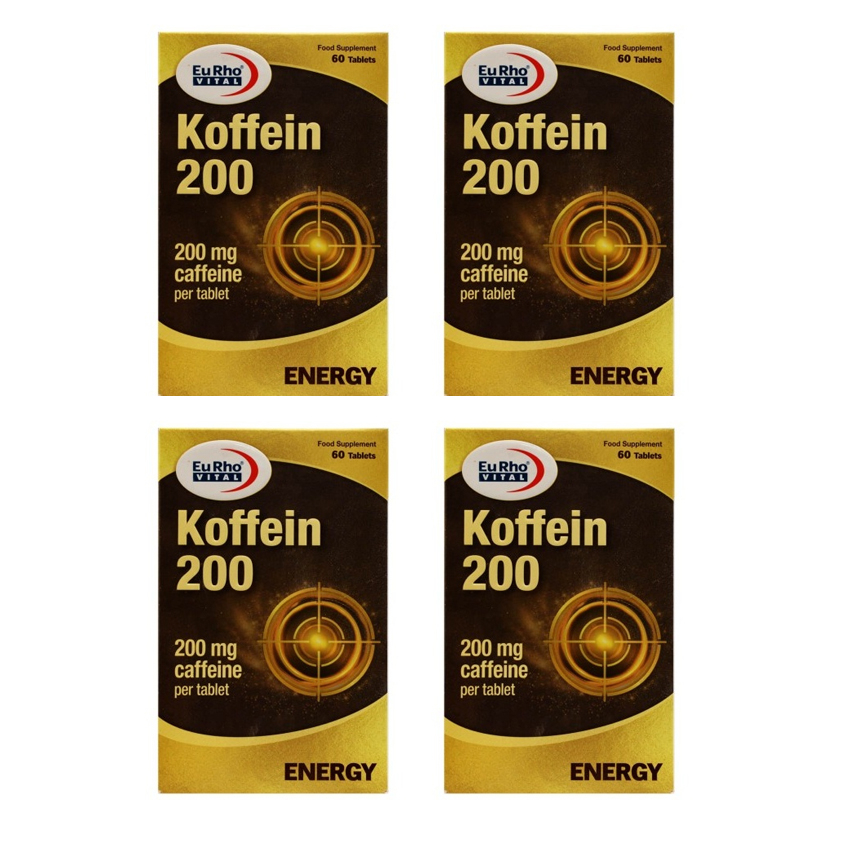 قرص کافئین یوروویتال 200 میلی گرم چهار بسته 60 عددی