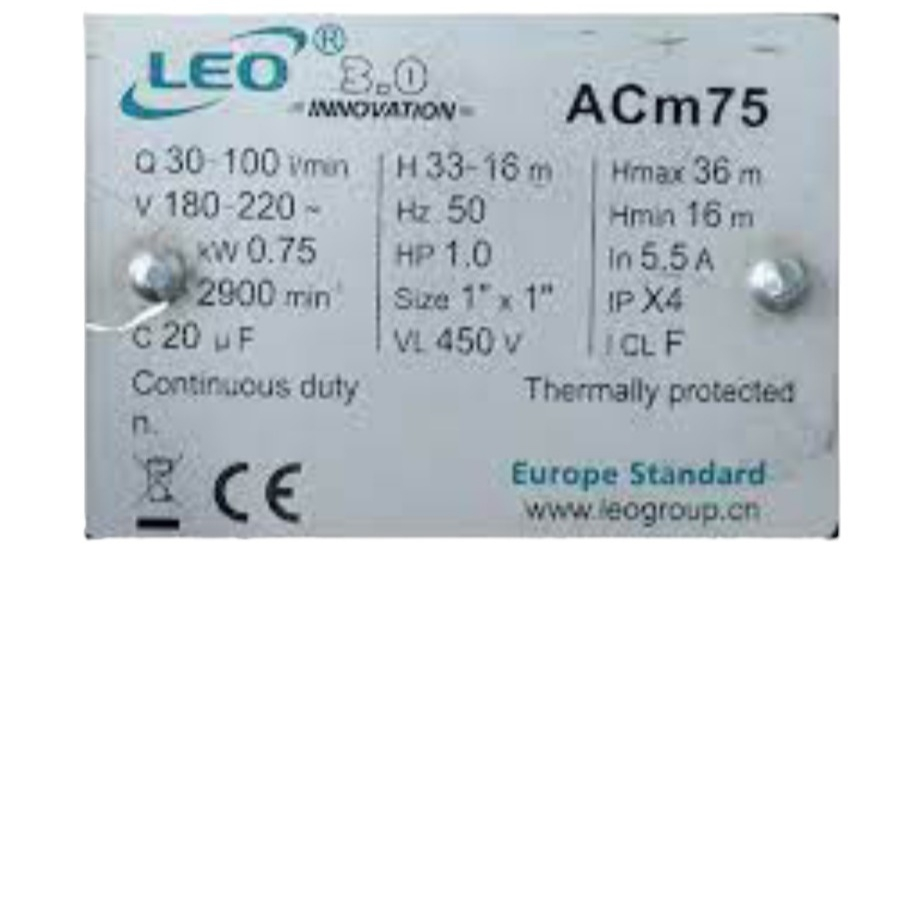 پمپ آب لئو مدل بشقابی 1 اسب کد ACm75