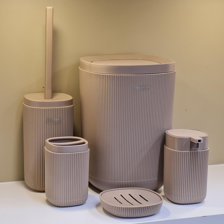 ست سرویس بهداشتی 5 پارچه کنتراست مدل روما تمام خطی کد DH46