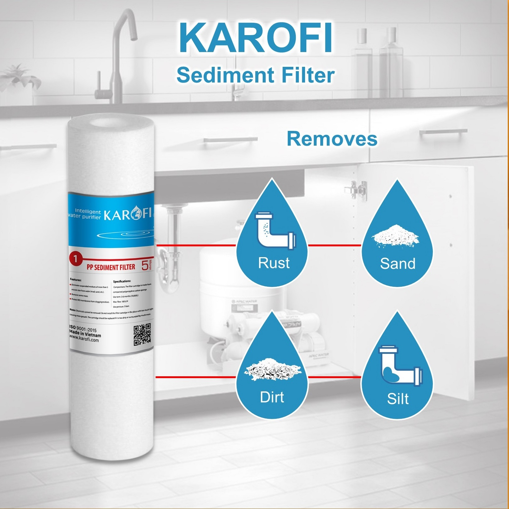 فیلتر دستگاه تصفیه آب کاروفی مدل TG2