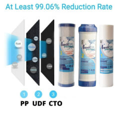 فیلتر تصفیه آب آکوا پیورست مدل RO-03 بسته 3 عددی به همراه فیلتر گلد تورای مدل 75G