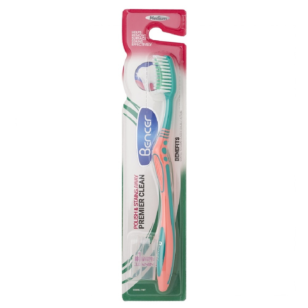مسواک بنسر مدل پریمیر کلینینگ با برس متوسط بسته 144 عددی