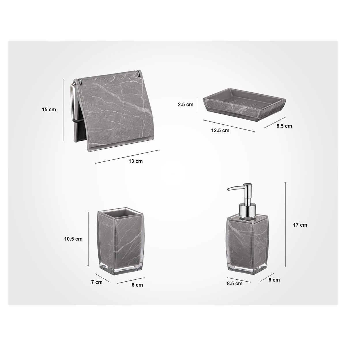 ست سرویس بهداشتی لیمون مدل ماربل کد TP352 مجموعه 6 پارچه