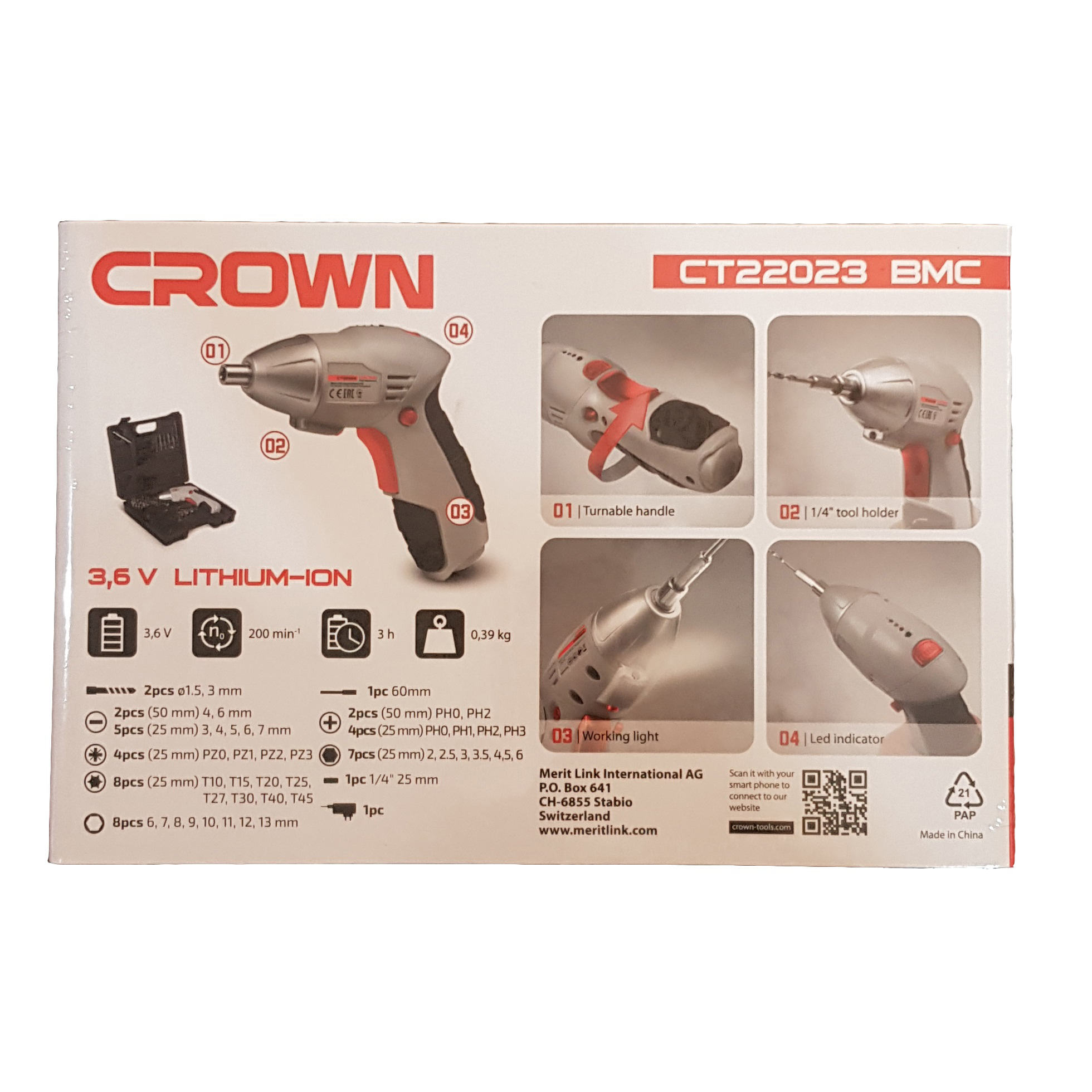 پیچ گوشتی شارژی کرون مدل CT 22023