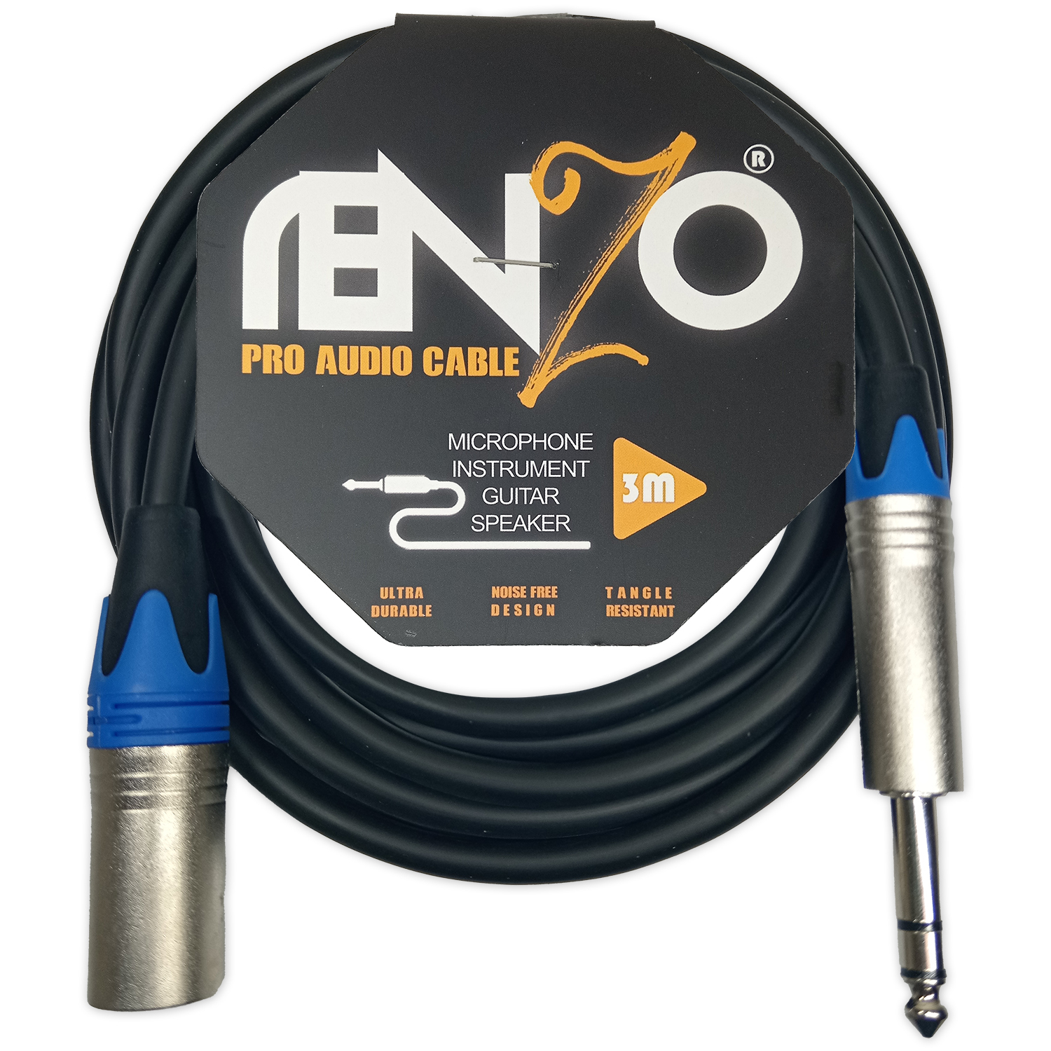 کابل اسپیکر مانیتورینگ رنزو آدیو TRS به XLR طول 3 متر