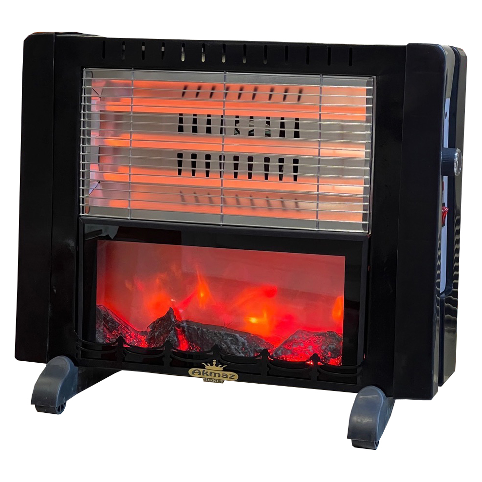 بخاری برقی آکماز مدل شومینه ای فن دار