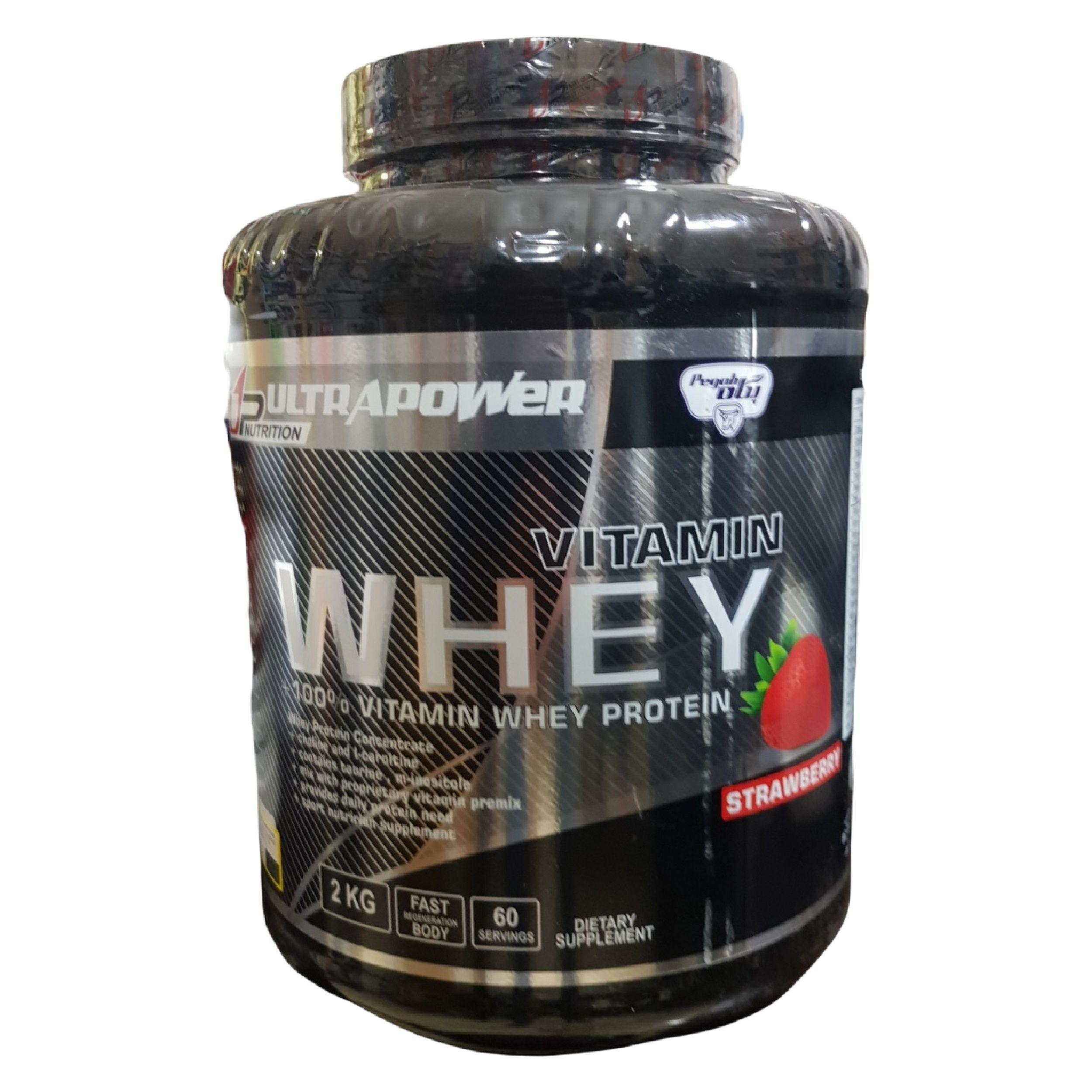 پودر وی پروتئین و پرمیکس ویتامین با طعم توت فرنگی پگاه -2 کیلوگرم