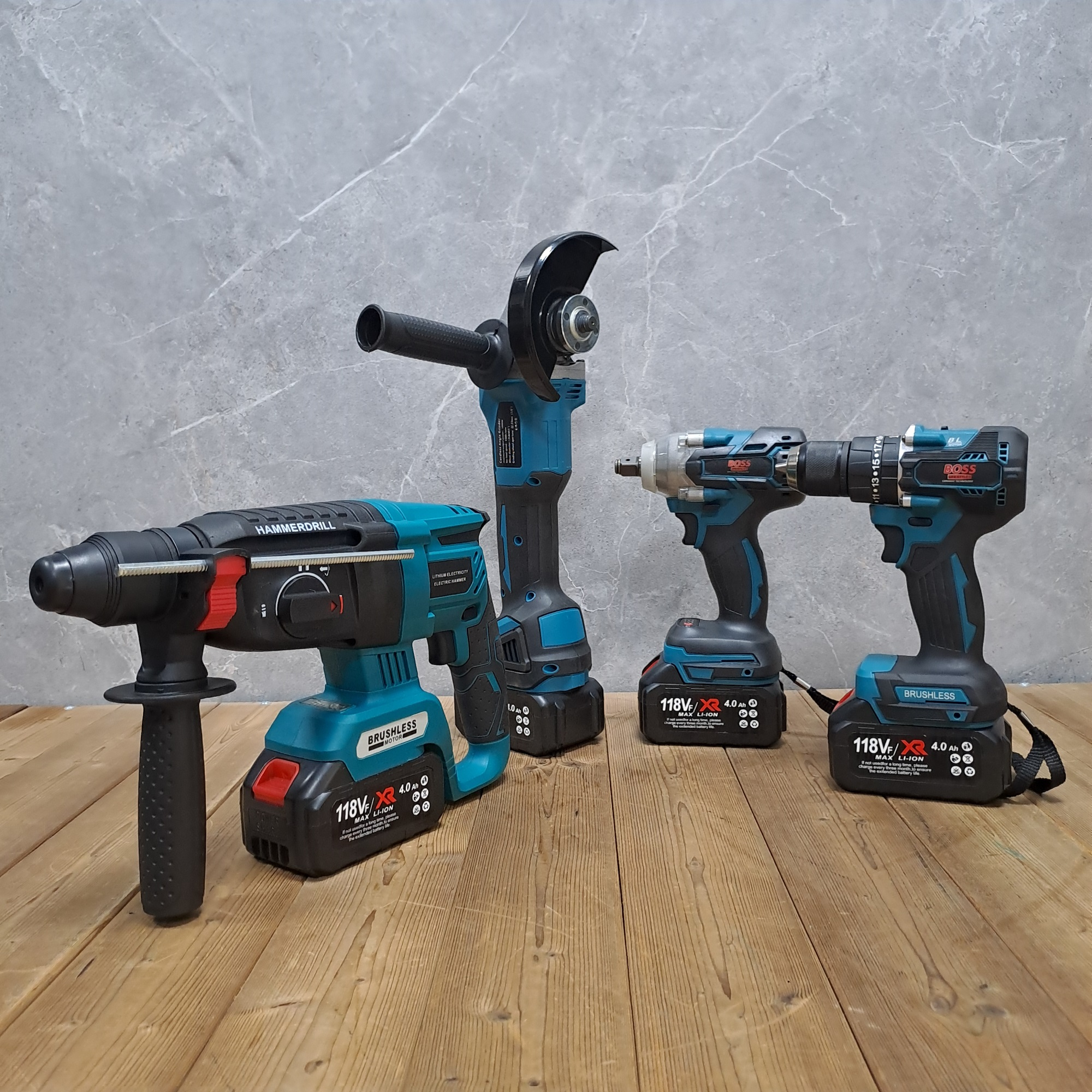 مجموعه 4 عددی ابزار شارژی صنعتی باس مدل Brushless