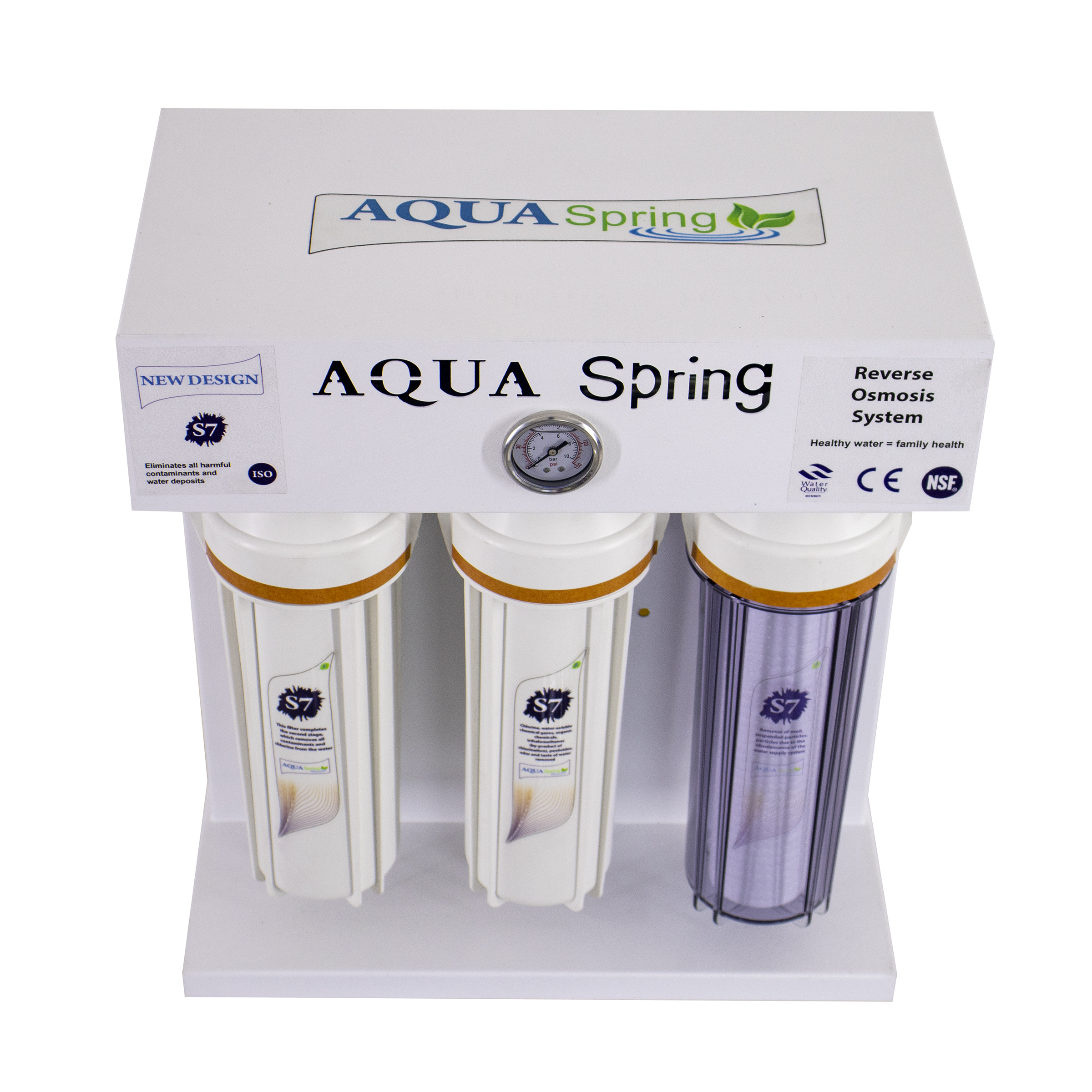 دستگاه تصفیه کننده آب آکوآ اسپرینگ مدل RO-S7-WZ 7008 به همراه کیت نشتی و فیلتر مجموعه 4 عددی