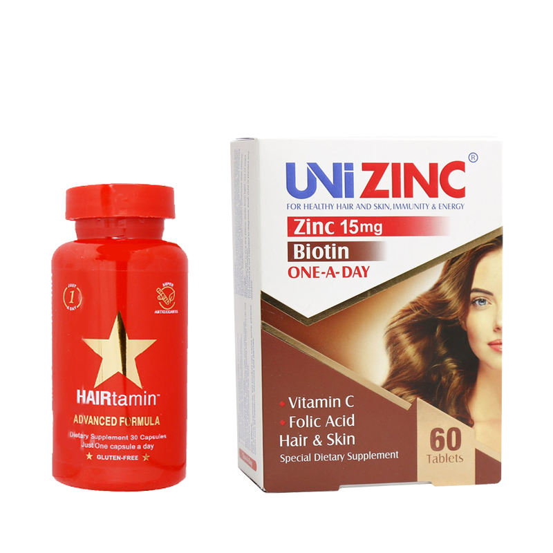 کپسول هیرتامین 30 عددی+ قرص یونی زینک 60 عددی