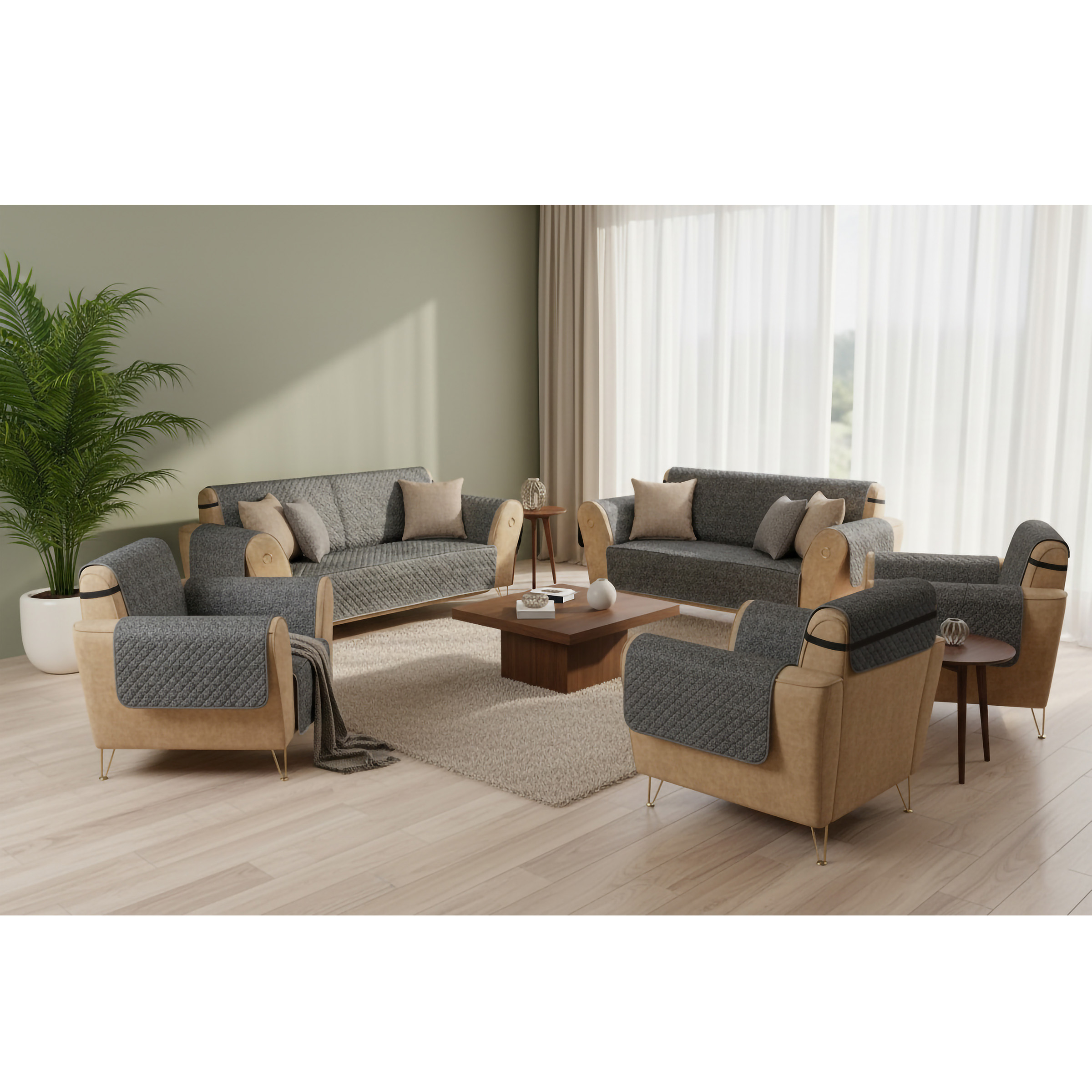 کاور مبلمان 8 نفره چینش مدل 4L مجموعه 4 عددی