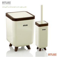 ست سطل و فرچه اطلس مدل ژیوار طرح چوب