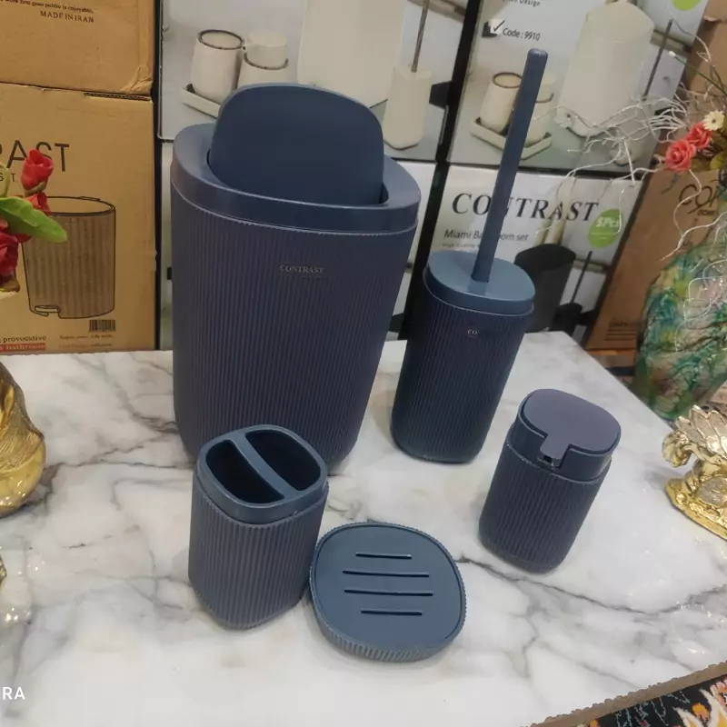 ست سرویس بهداشتی 5 پارچه کنتراست مدل روما تمام خطی کد DH46