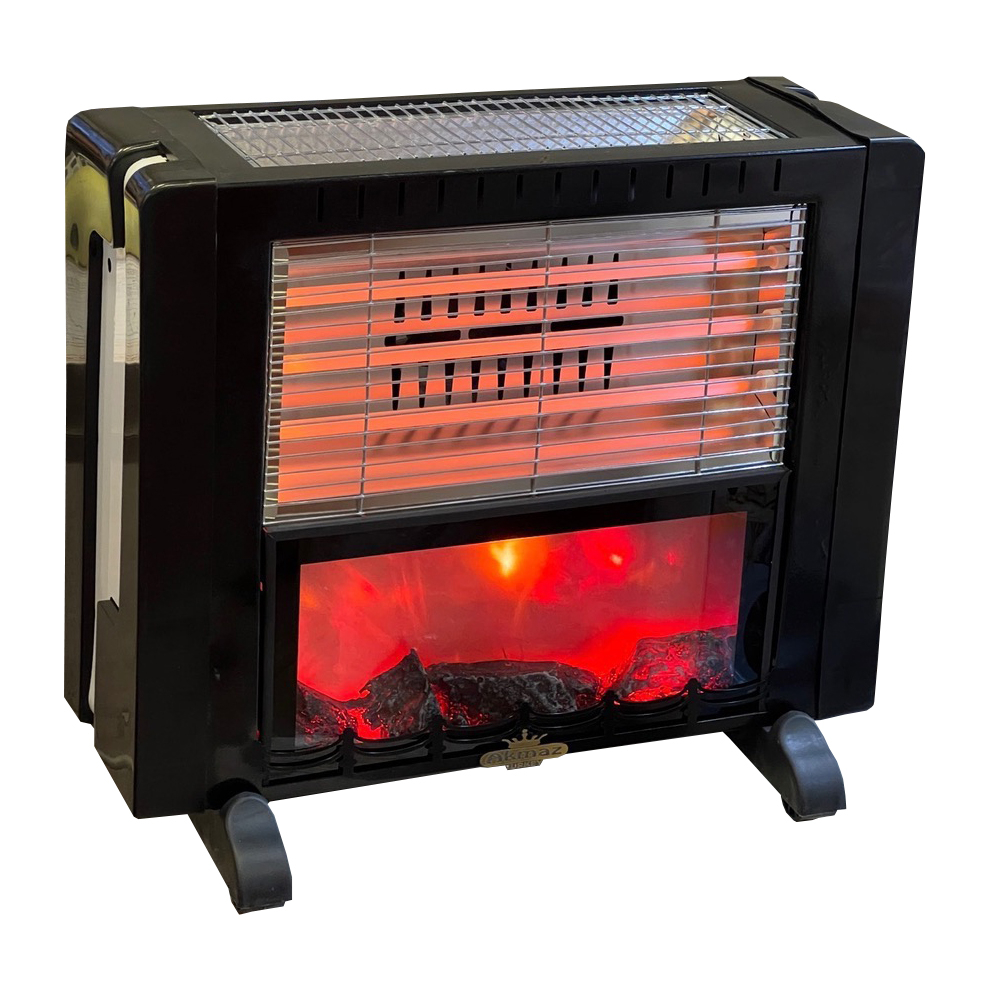 بخاری برقی آکماز مدل شومینه ای فن دار