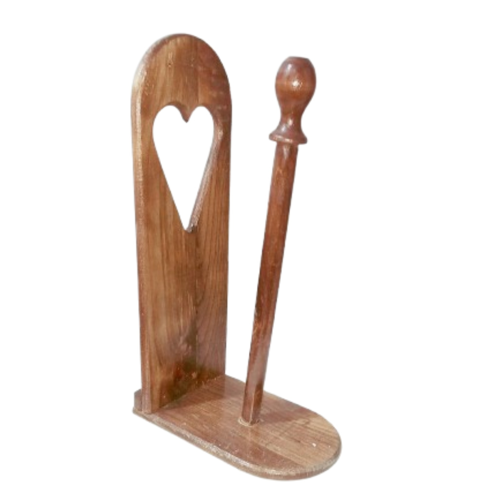 پایه رول دستمال کاغذی مدل چوبی طرح قلب