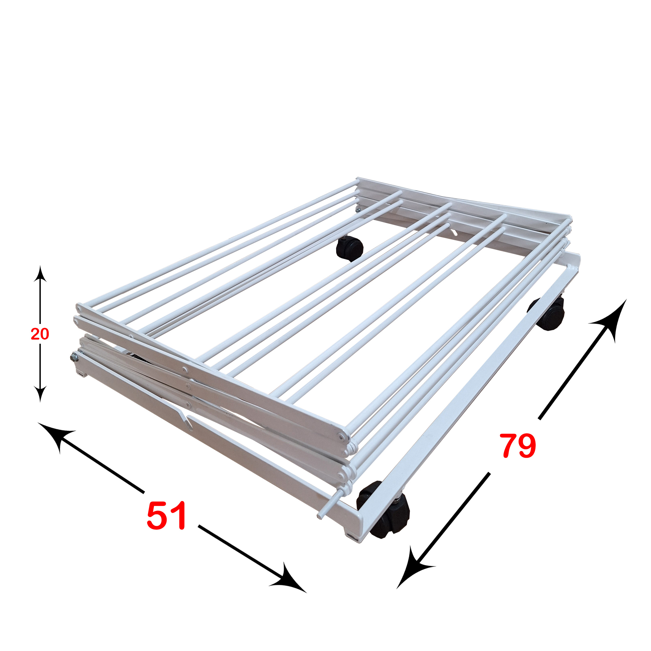بند رخت مدل سیار سفید آکاردئونی کد13 تسمه
