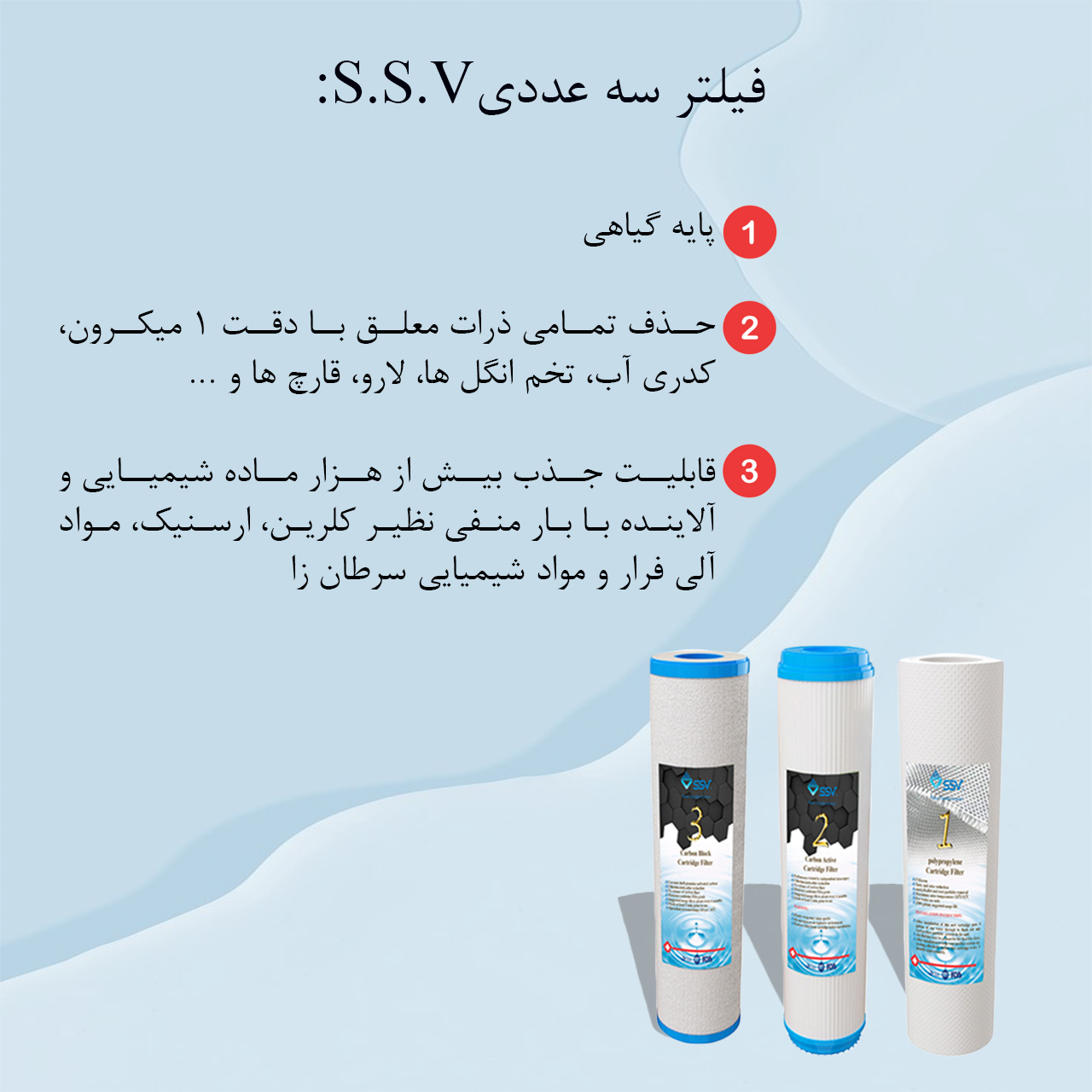 فیلتر دستگاه تصفیه آب اس اس وی مدل H600 بسته 6 عددی